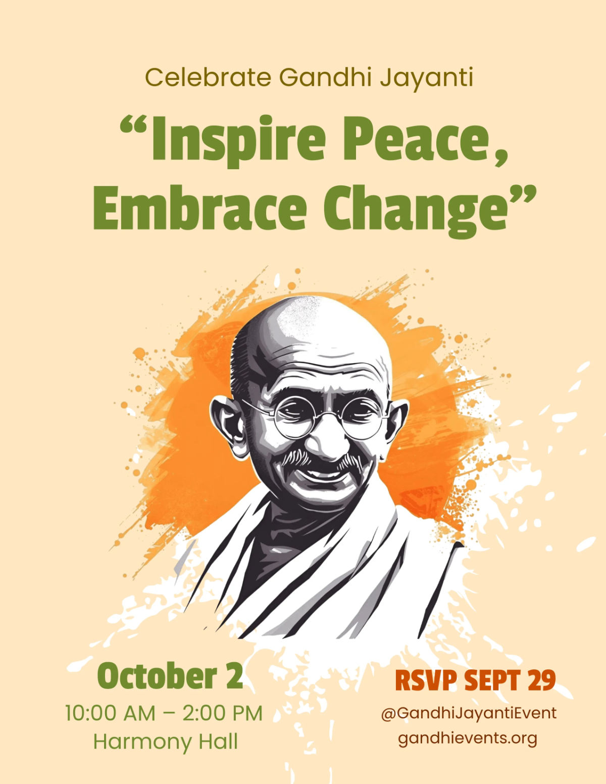 Free Creative Gandhi Jayanti Template to Edit Online