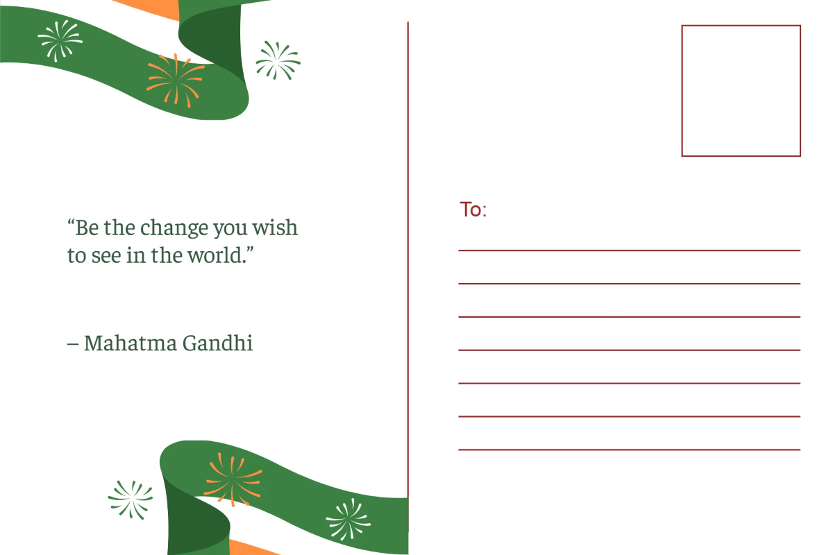 Free Interactive Gandhi Jayanti Post Card Template to Edit Online