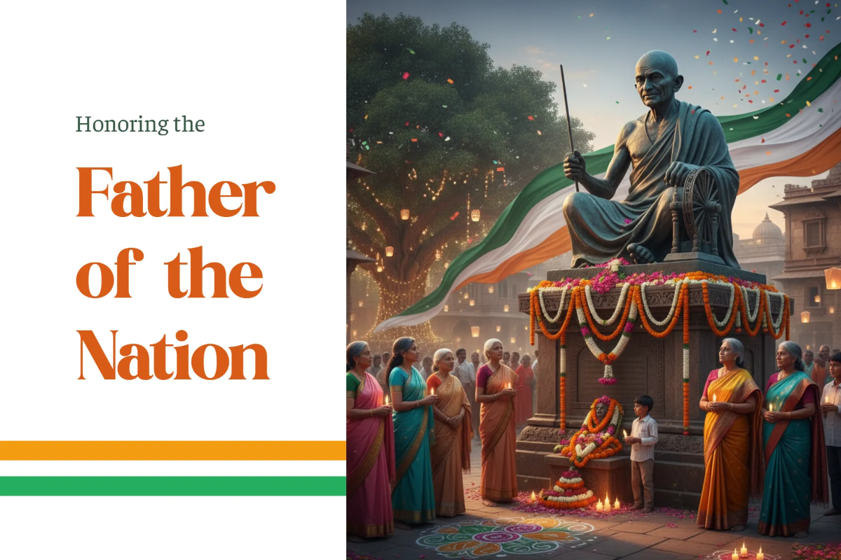 Free Interactive Gandhi Jayanti Post Card Template to Edit Online