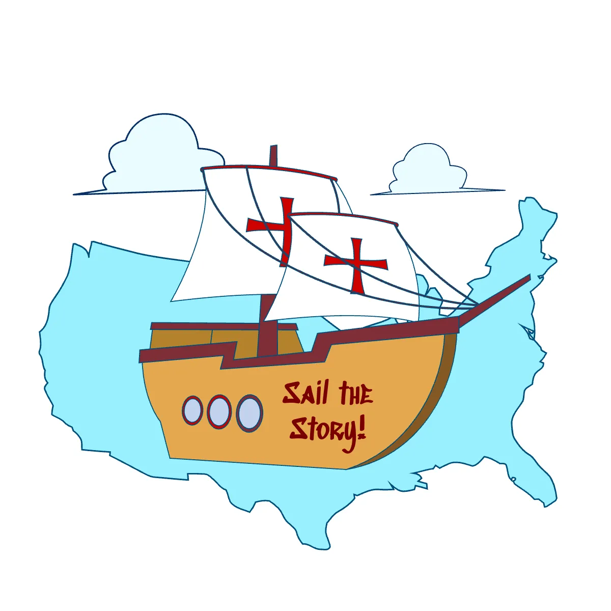 Free Columbus Day Ship Clipart Template to Edit Online