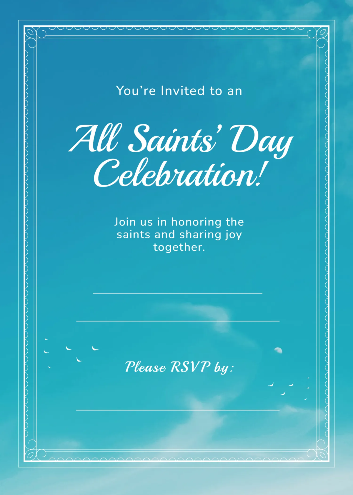 Free Blank All Saints' Day Party Invitation Template to Edit Online Free Blank All Saints' Day Party Invitation Template to Edit Online