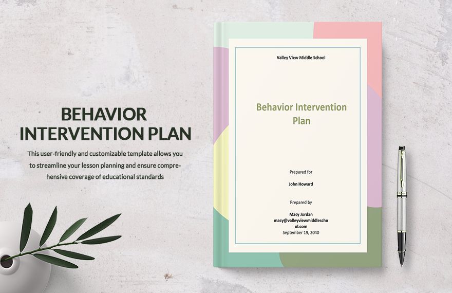 Sample Behavior Intervention Plan Template