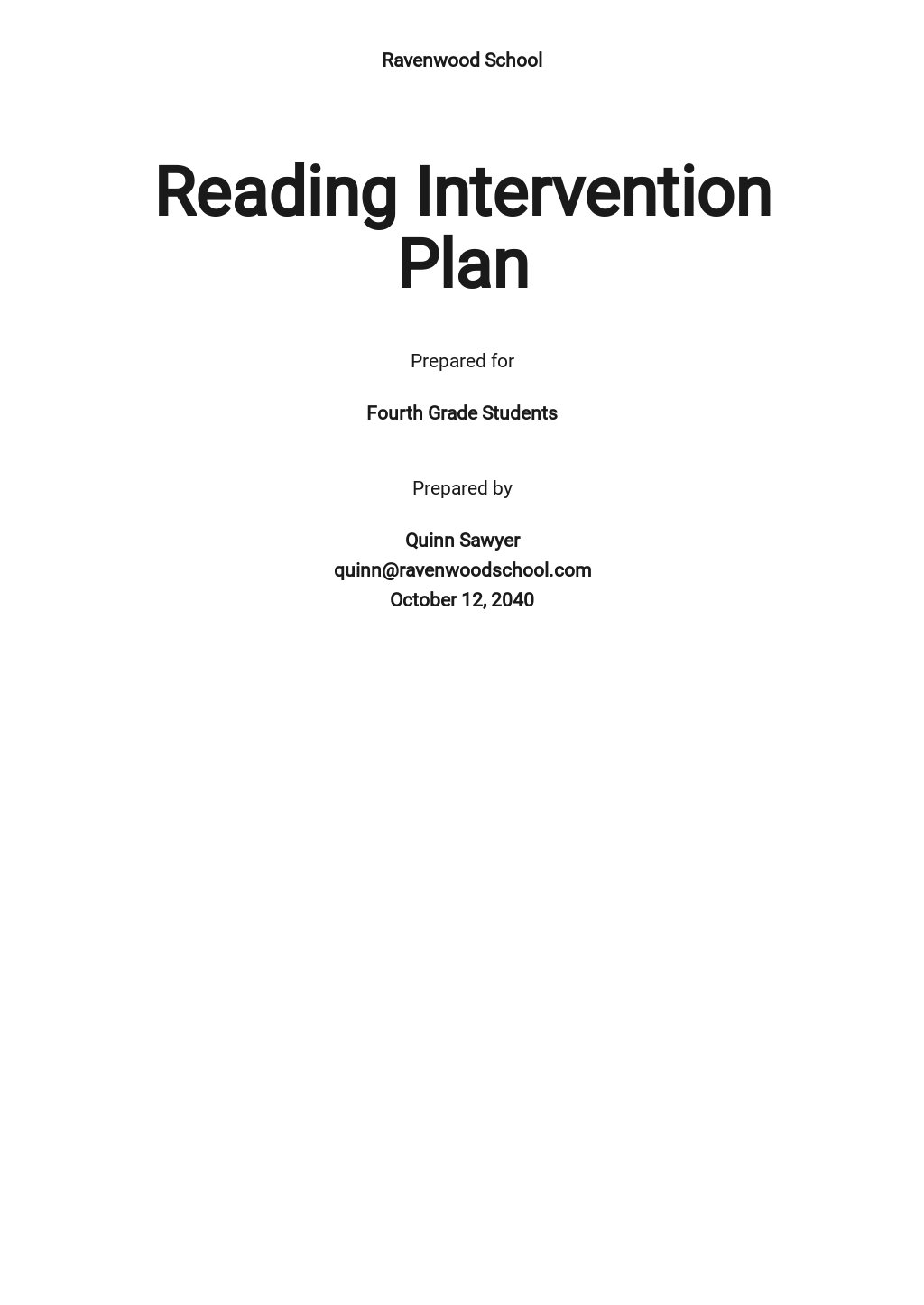 Reading Intervention Lesson Plan Template Google Docs, Word, Apple