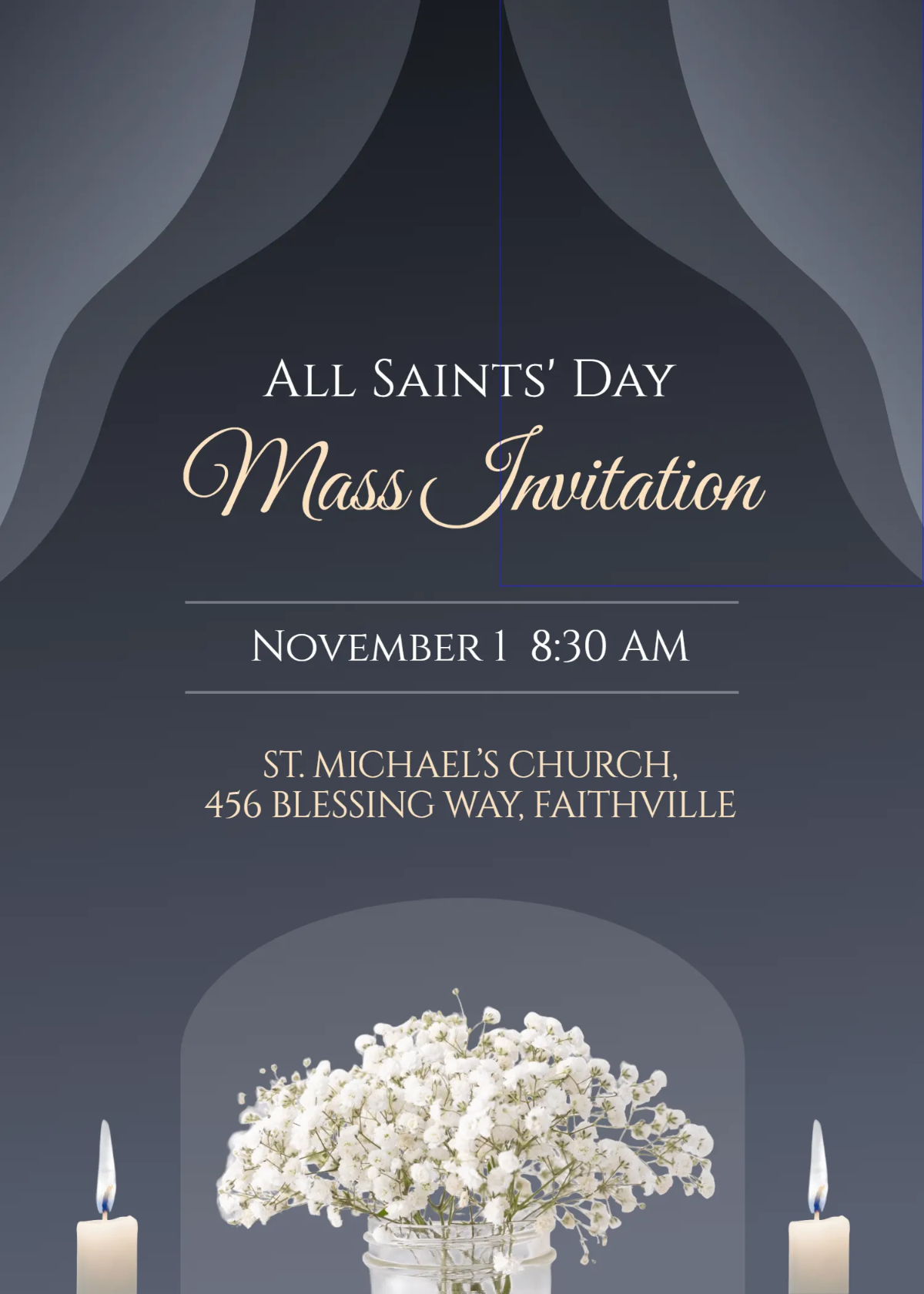 Free All Saints' Day Mass Invitation Template to Edit Online