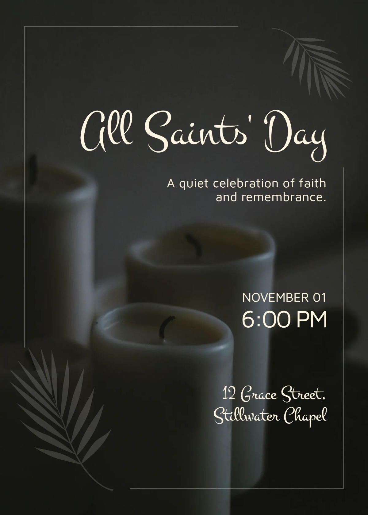 Free Minimalist All Saints' Day Invitation Template to Edit Online