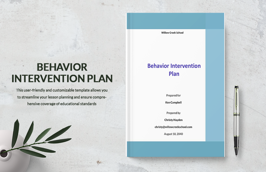 Behavior Intervention Plan Template