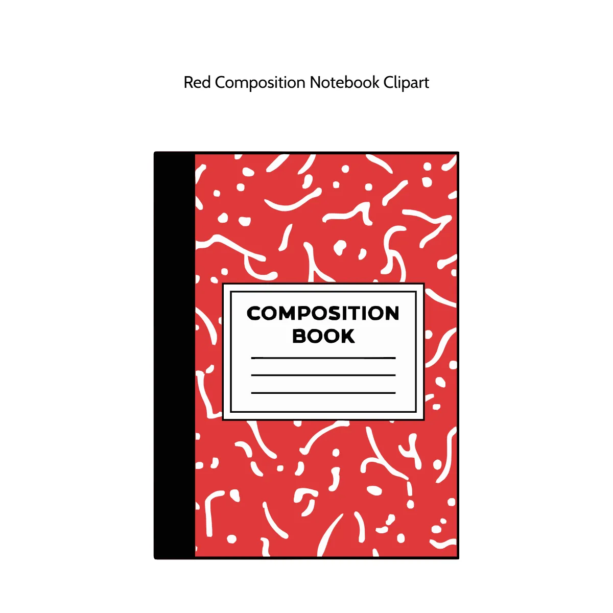 Free Red Composition Notebook Vector Clipart (PNG, SVG) to Edit Online
