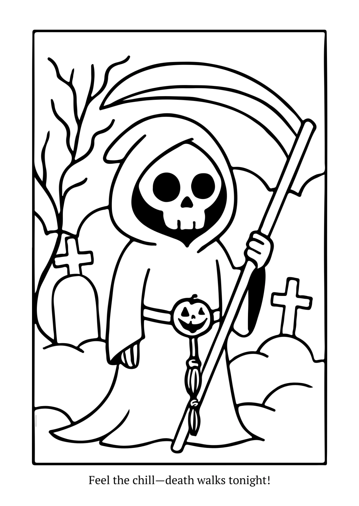 Free Halloween Grim Reaper Drawing Template to Edit Online