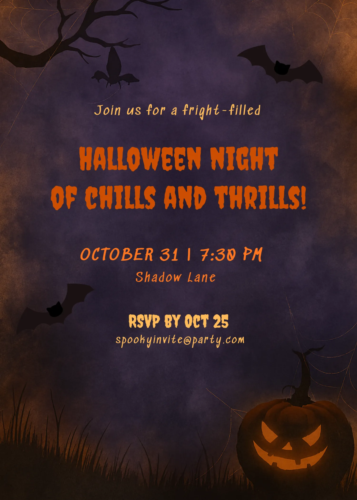 Free Spooky Halloween Invitation Template to Edit Online