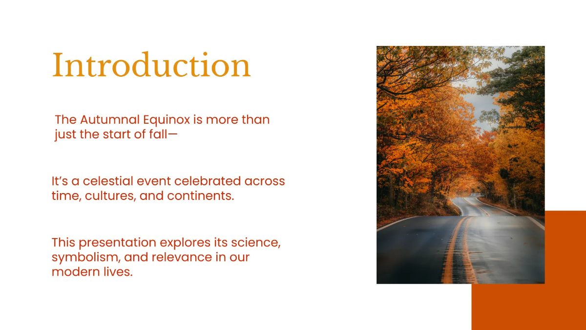 Free Autumnal Equinox  Presentation Template to Edit Online