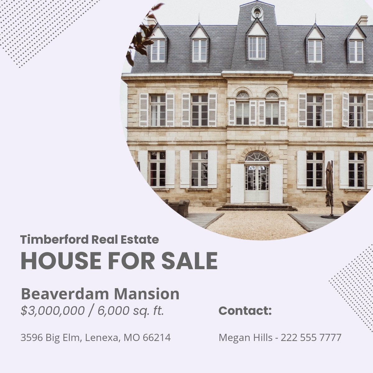 House For Sale Linkedin Post Template