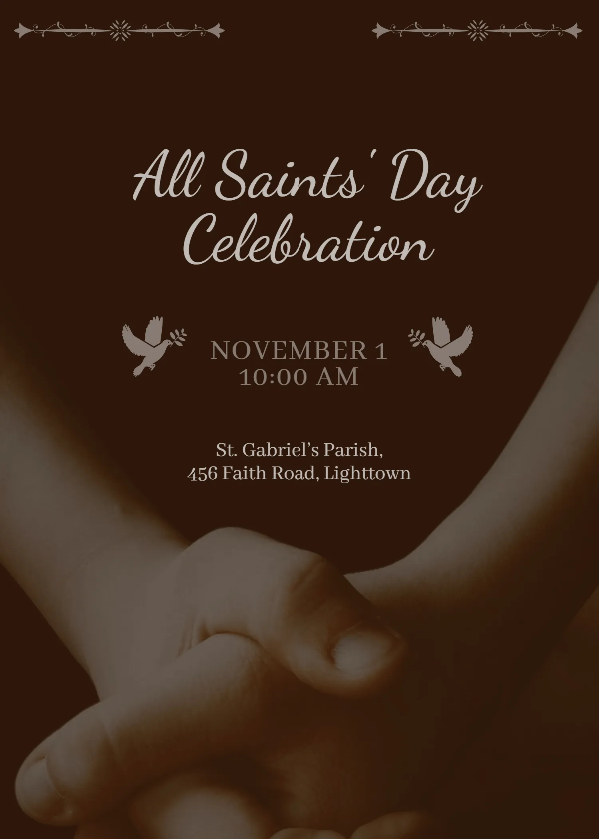 Free Religious All Saints' Day Invitation Template to Edit Online