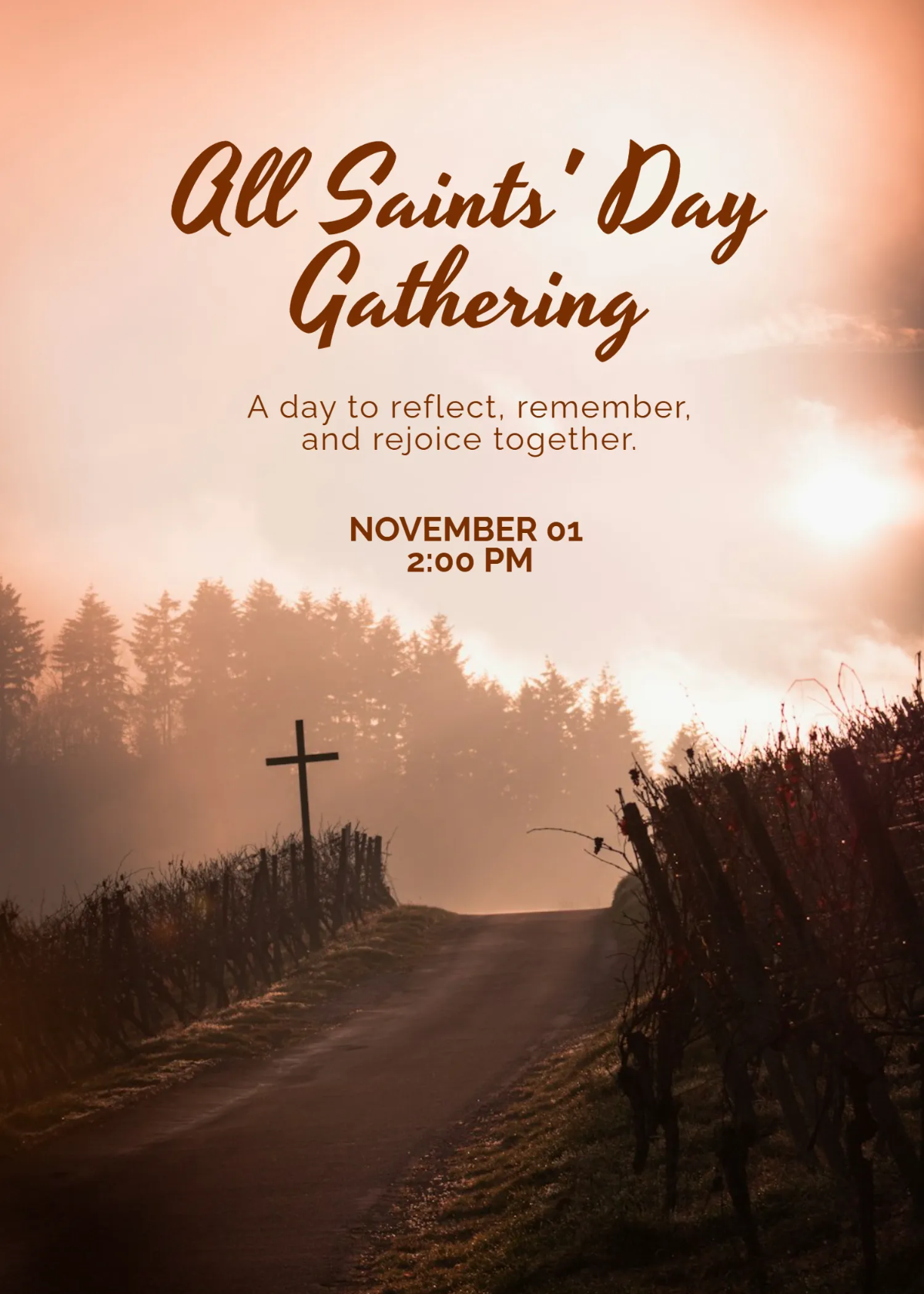 Free Realistic All Saints' Day Invitation Template to Edit Online