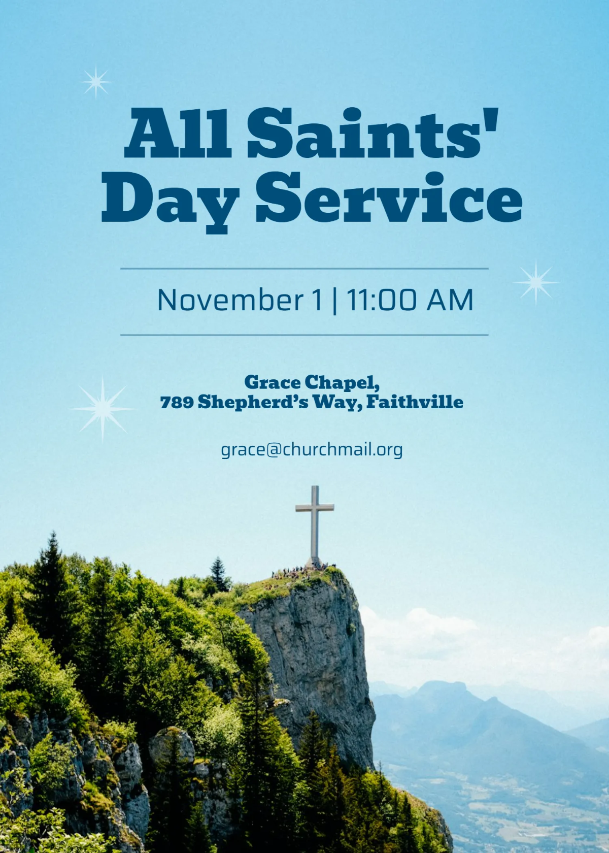 Free Christian All Saints' Day Invitation Template to Edit Online