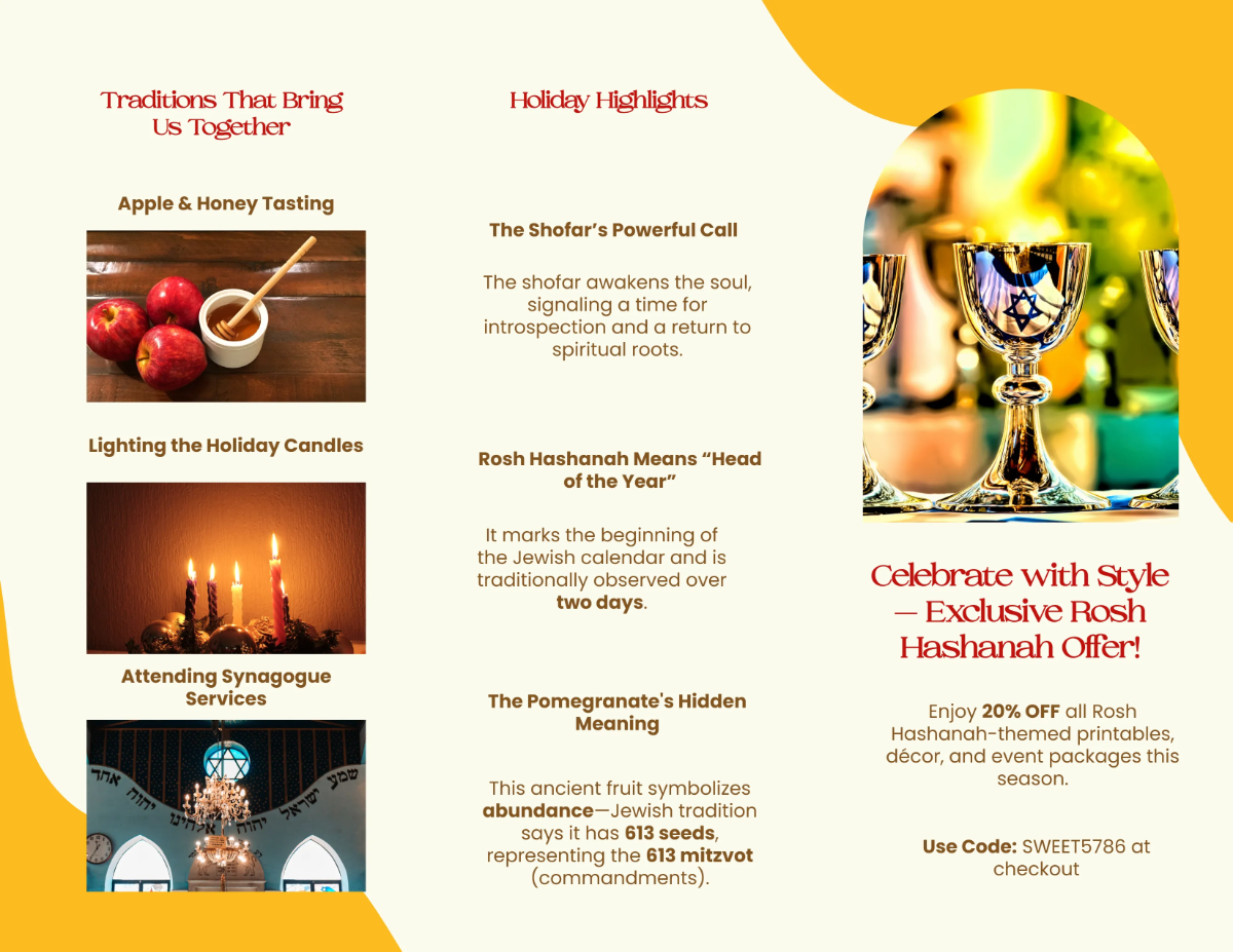 Free Rosh Hashanah Traditions Brochure Template to Edit Online Free Rosh Hashanah Traditions Brochure Template to Edit Online