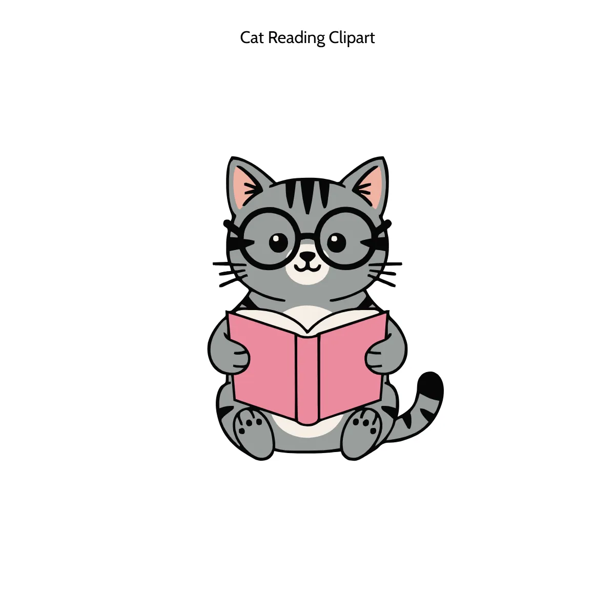 Free Cat Reading Clipart Template to Edit Online