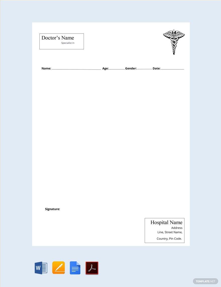 Free Ophthalmologist Doctor's Prescription Template