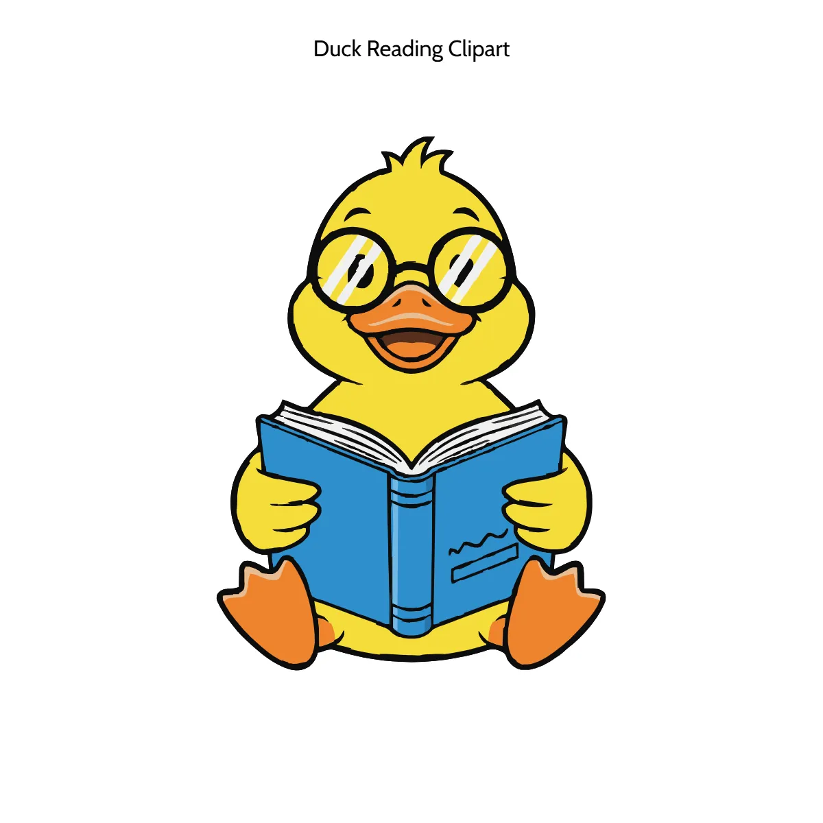 Free Duck Reading Clipart Template to Edit Online