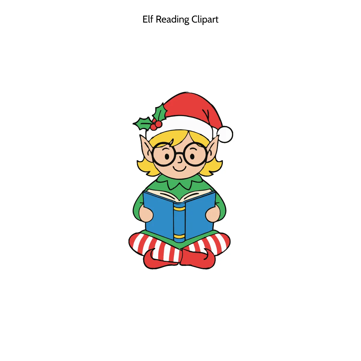 Free Elf Reading Clipart Template to Edit Online