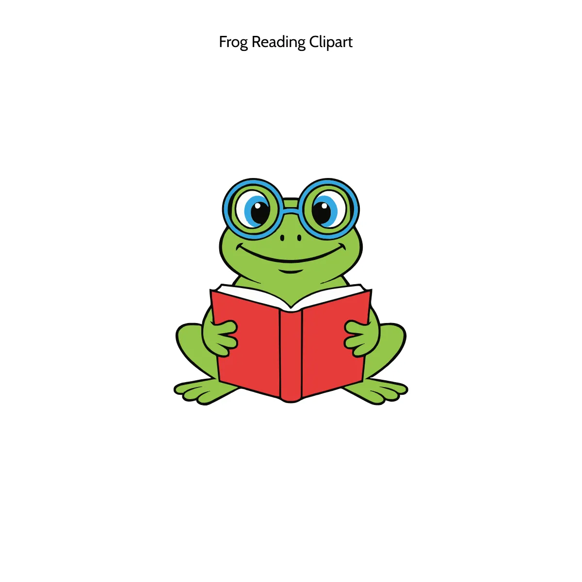 Free Frog Reading Clipart Template to Edit Online