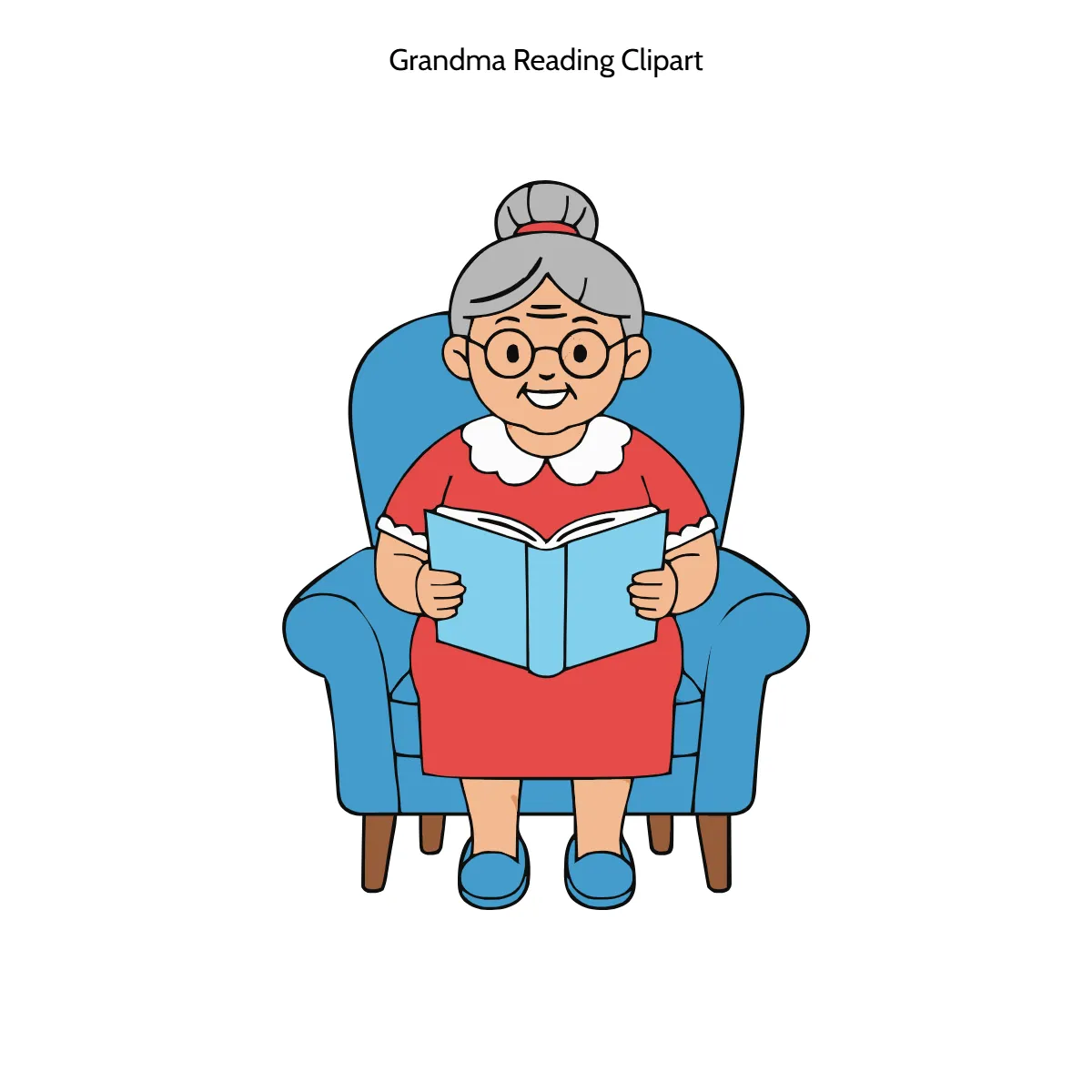 Free Grandma Reading Clipart Template to Edit Online
