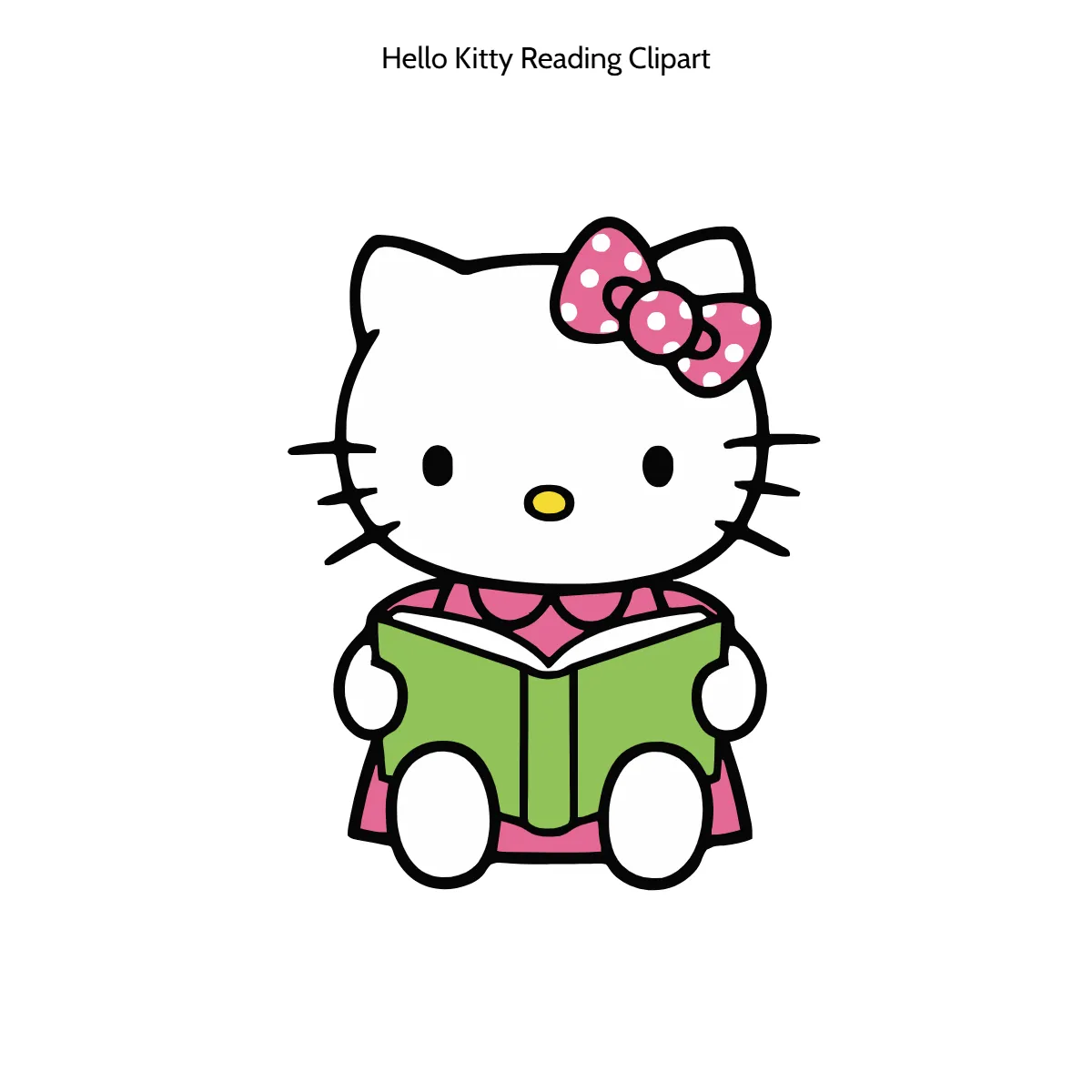 Free Hello Kitty Reading Clipart Template to Edit Online
