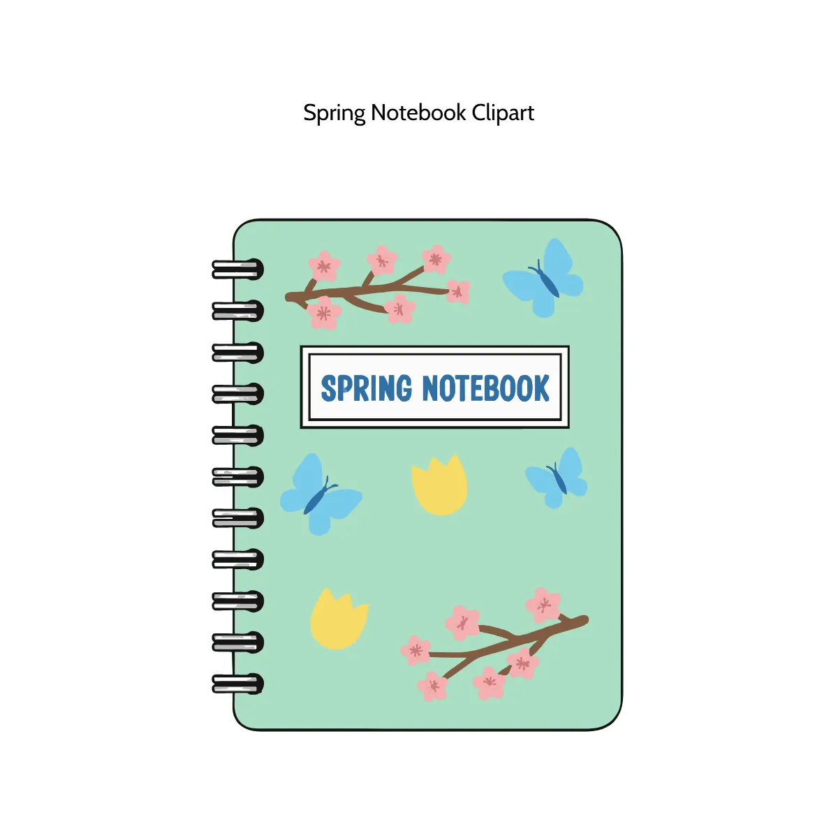 Free Spring Notebook Vector Clipart (PNG, SVG) to Edit Online
