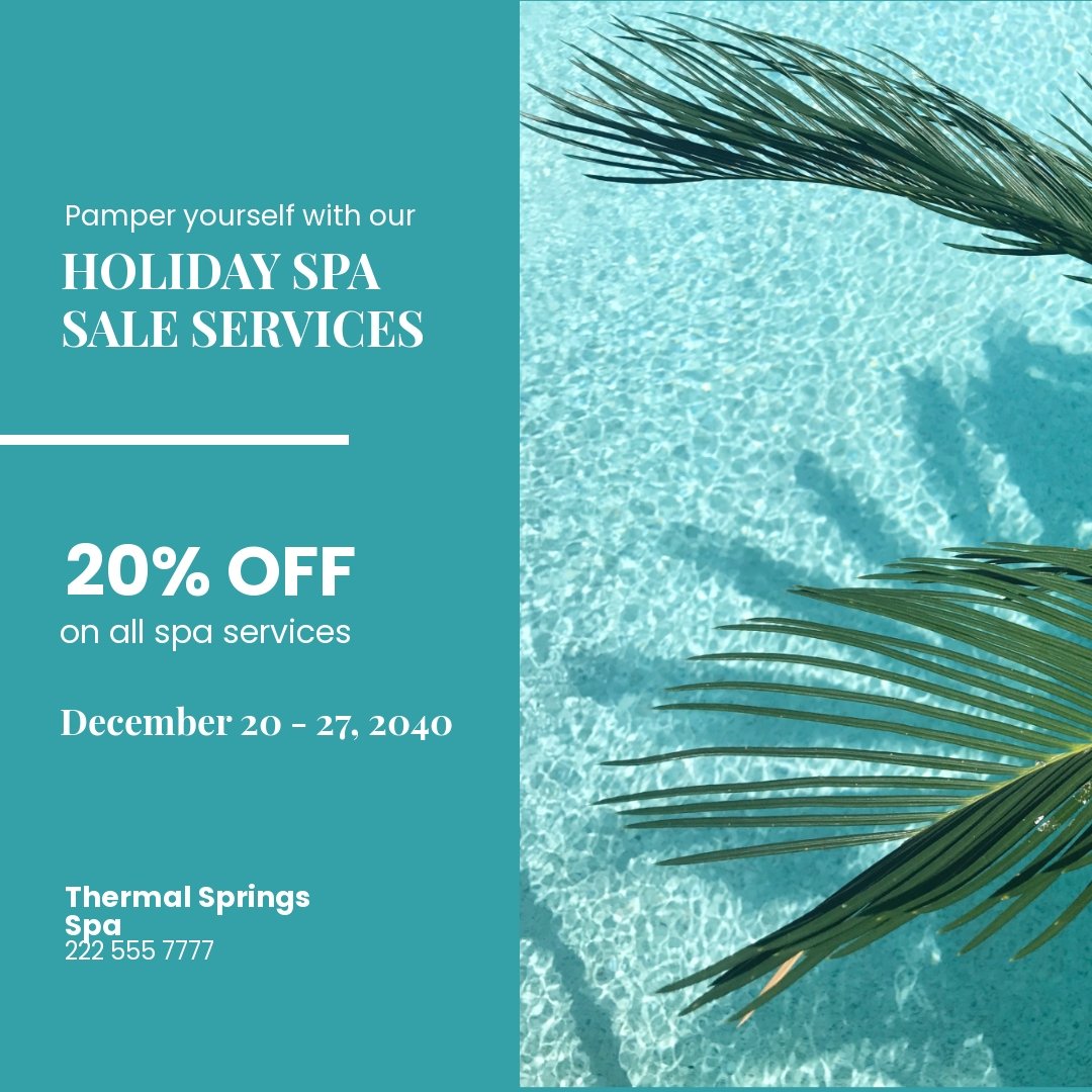Spa Holiday Sale Instagram Post Template