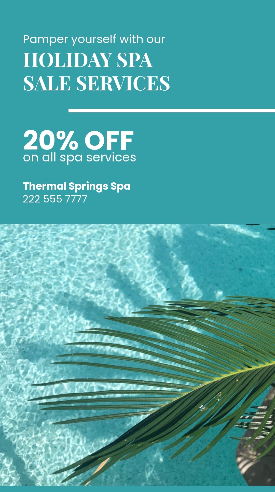 Free Spa Holiday Sale Whatsapp Post Template in Illustrator, PSD, PNG