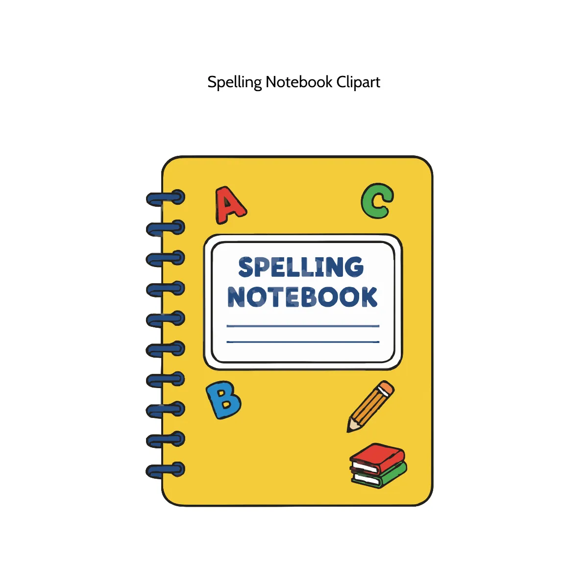 Free Spelling Notebook Vector Clipart (PNG, SVG) to Edit Online