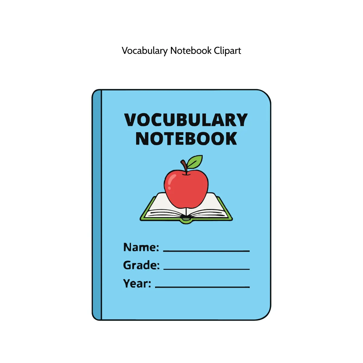 Free Vocabulary Notebook Vector Clipart (PNG, SVG) to Edit Online