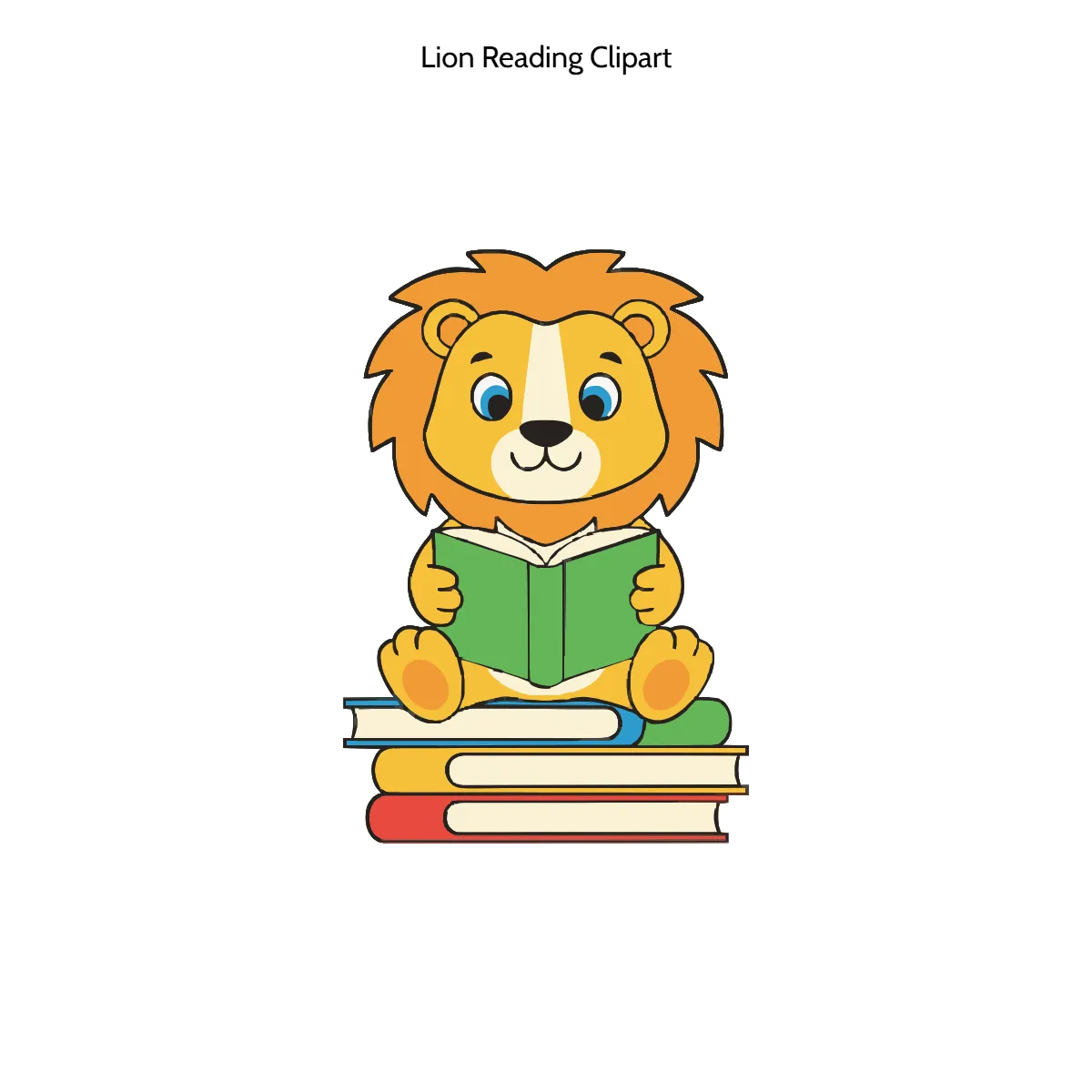 Free Lion Reading Vector Clipart (PNG, SVG) to Edit Online