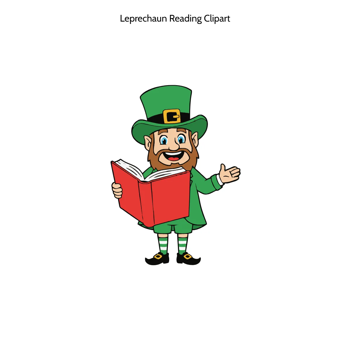 Free Leprechaun Reading Vector Clipart (PNG, SVG) to Edit Online