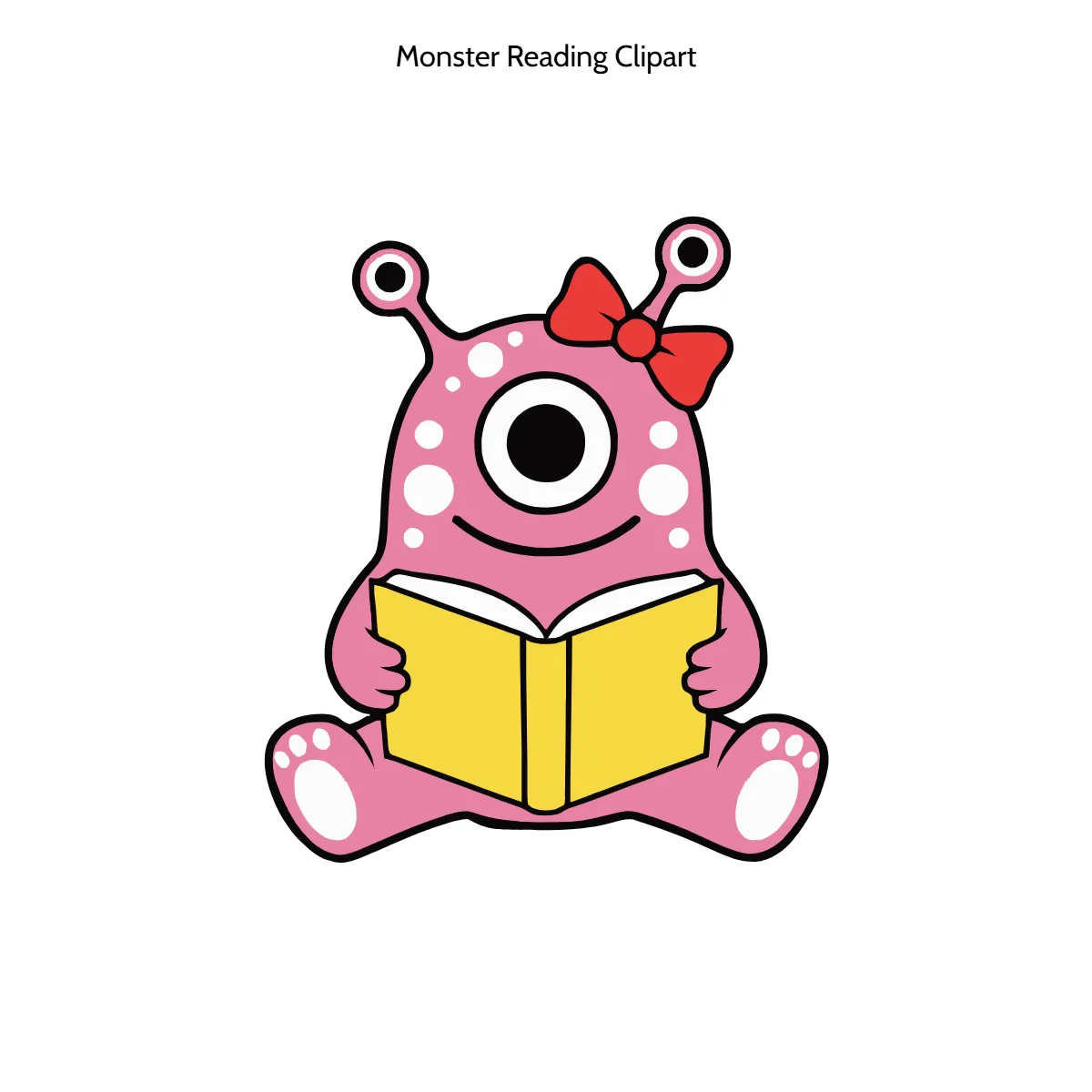 Free Monster Reading Vector Clipart (PNG, SVG) to Edit Online
