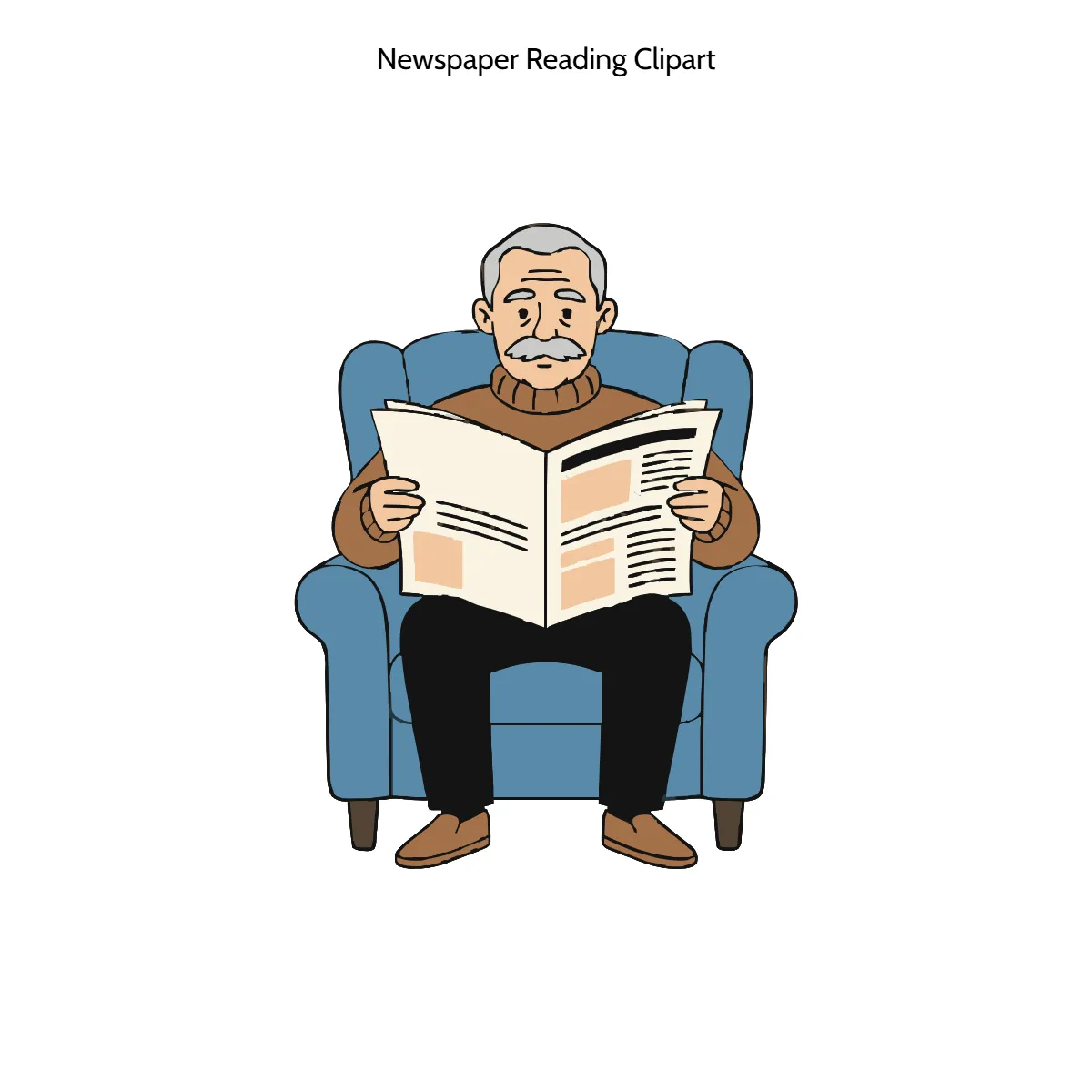 Free Newspaper Reading Vector Clipart (PNG, SVG) to Edit Online