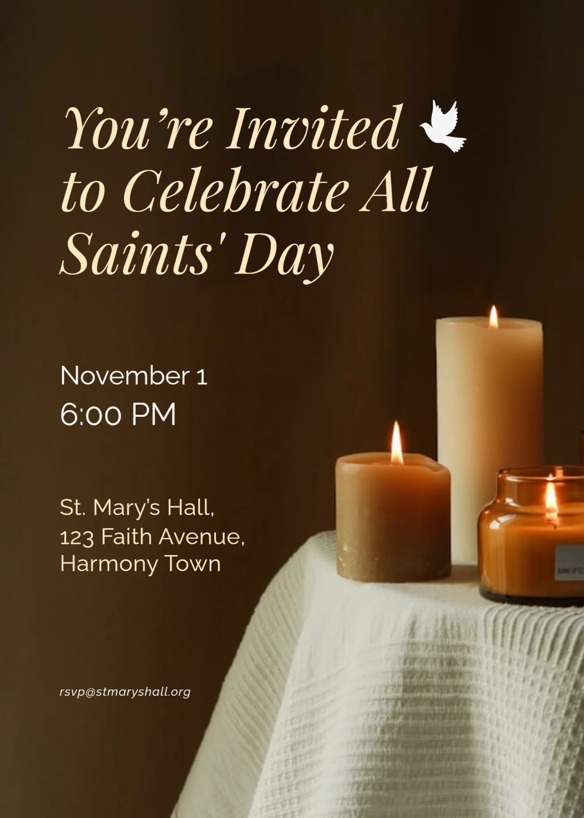 Free All Saints' Day Invitation Template to Edit Online