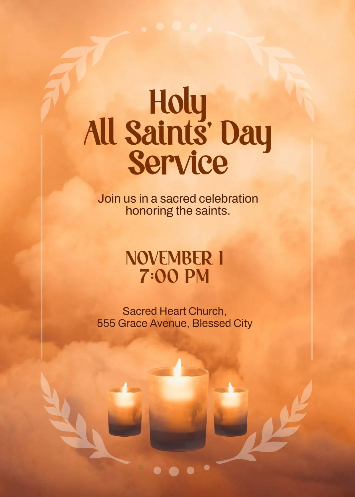 Free Holy All Saints' Day Invitation Template to Edit Online
