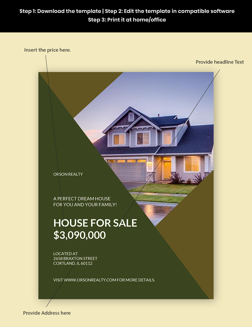 Sample Real Estate Flyer Template Format