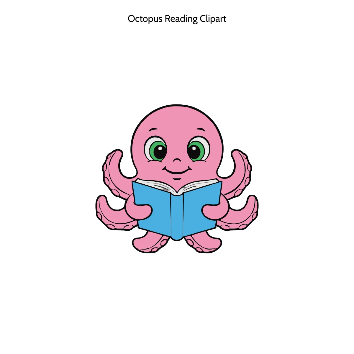 Free Octopus Reading Vector Clipart (PNG, SVG) to Edit Online