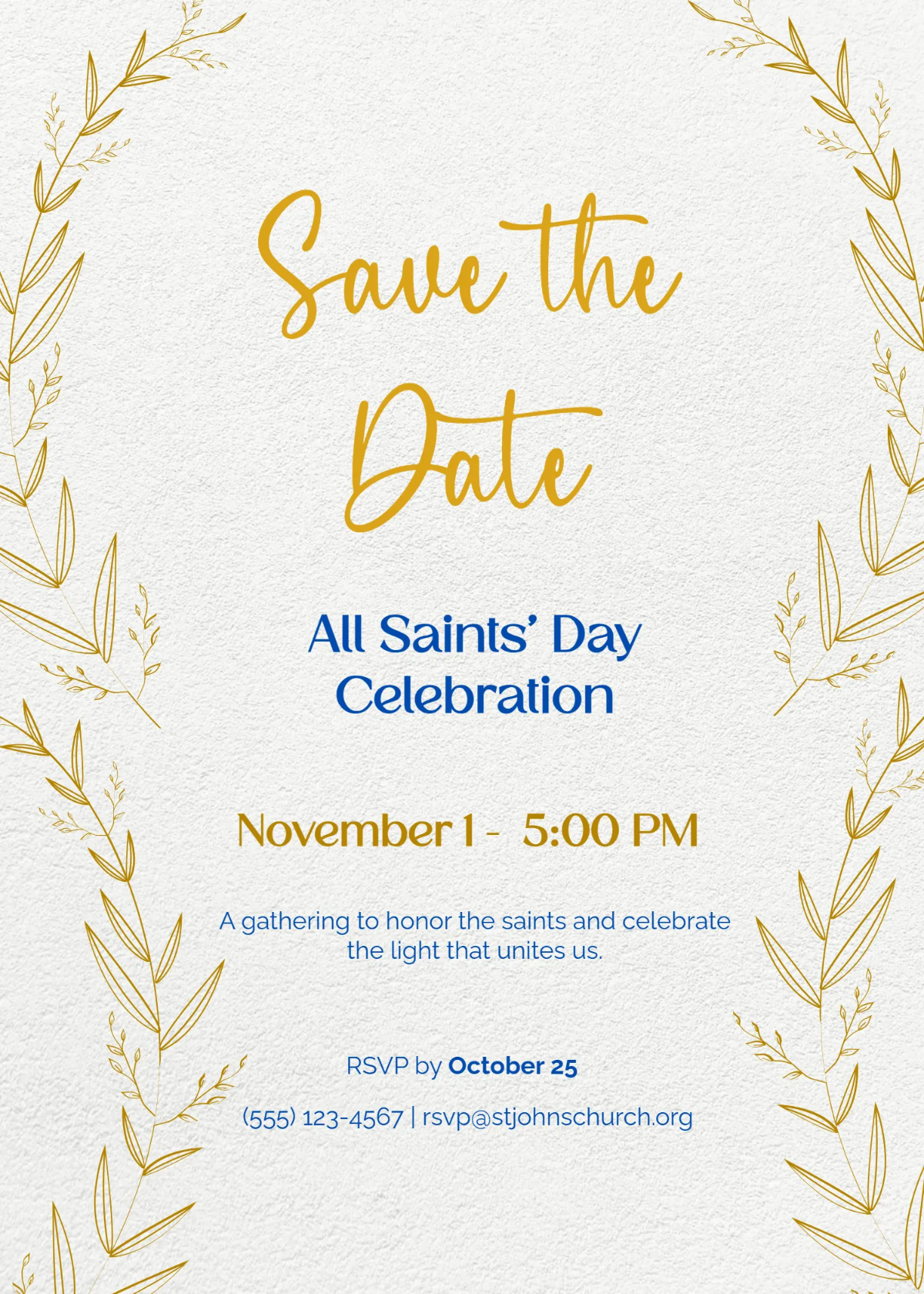 Free All Saints' Day Save the Date Invitation Template to Edit Online