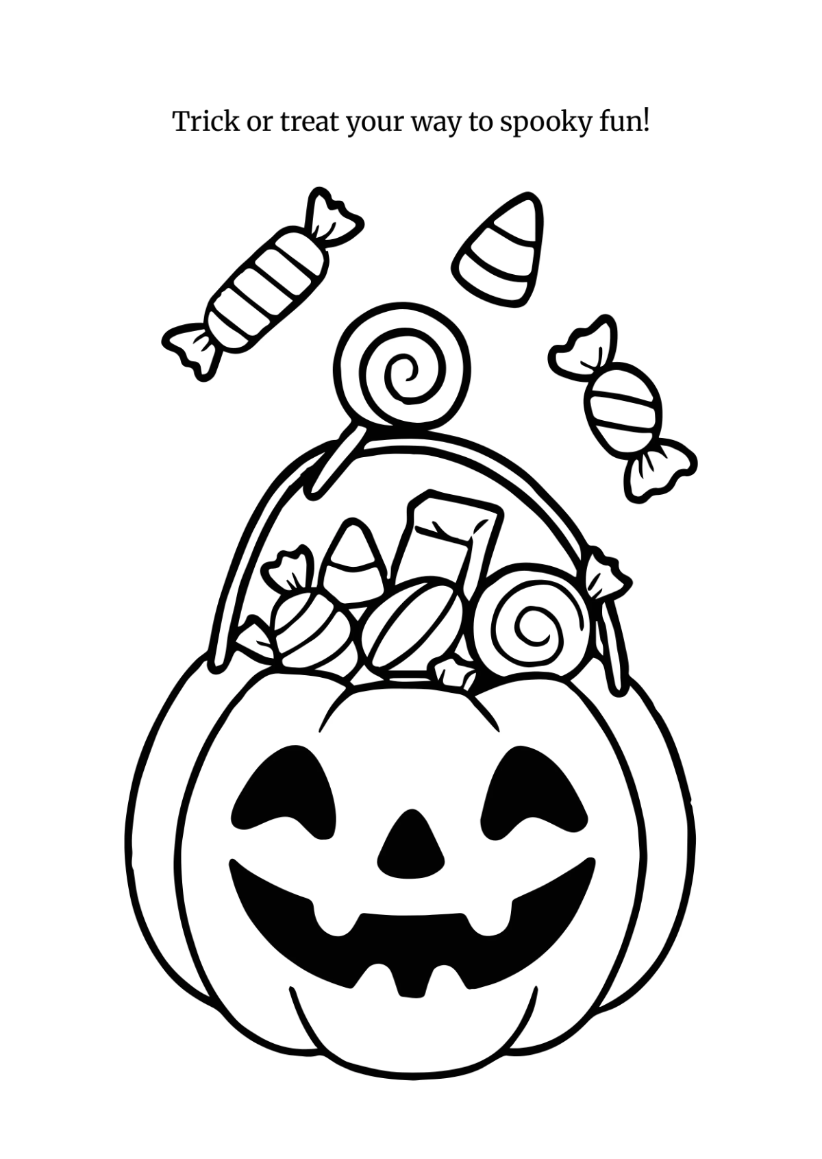 Free Trick or Treat Halloween Drawing Template to Edit Online