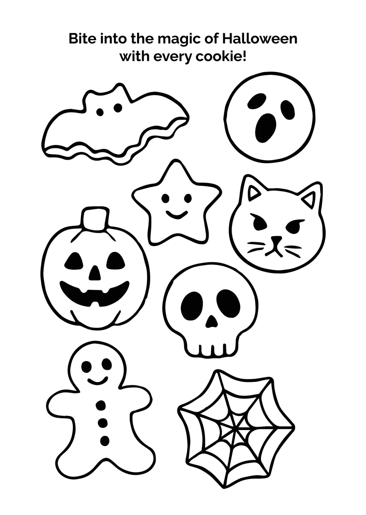 Free Halloween Cookie Drawing Template to Edit Online