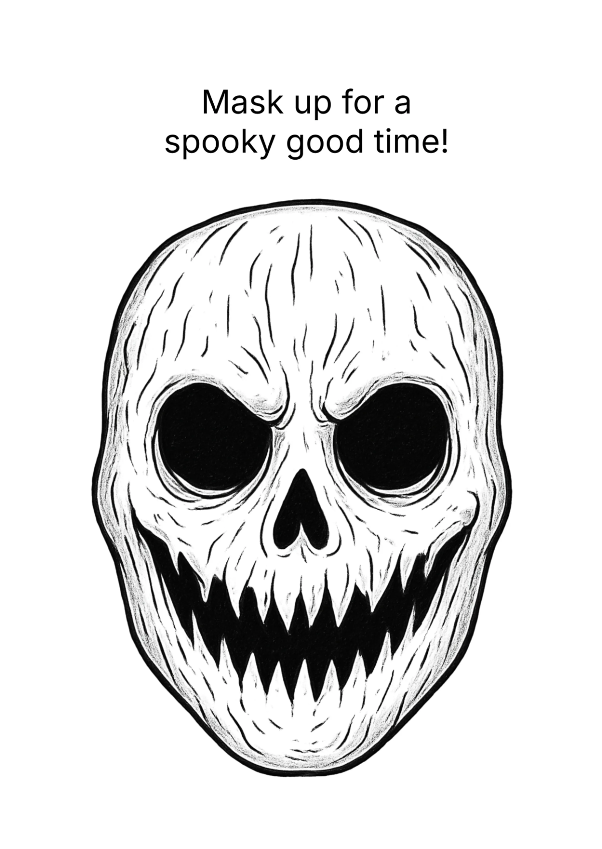 Free Halloween Mask Drawing Template to Edit Online