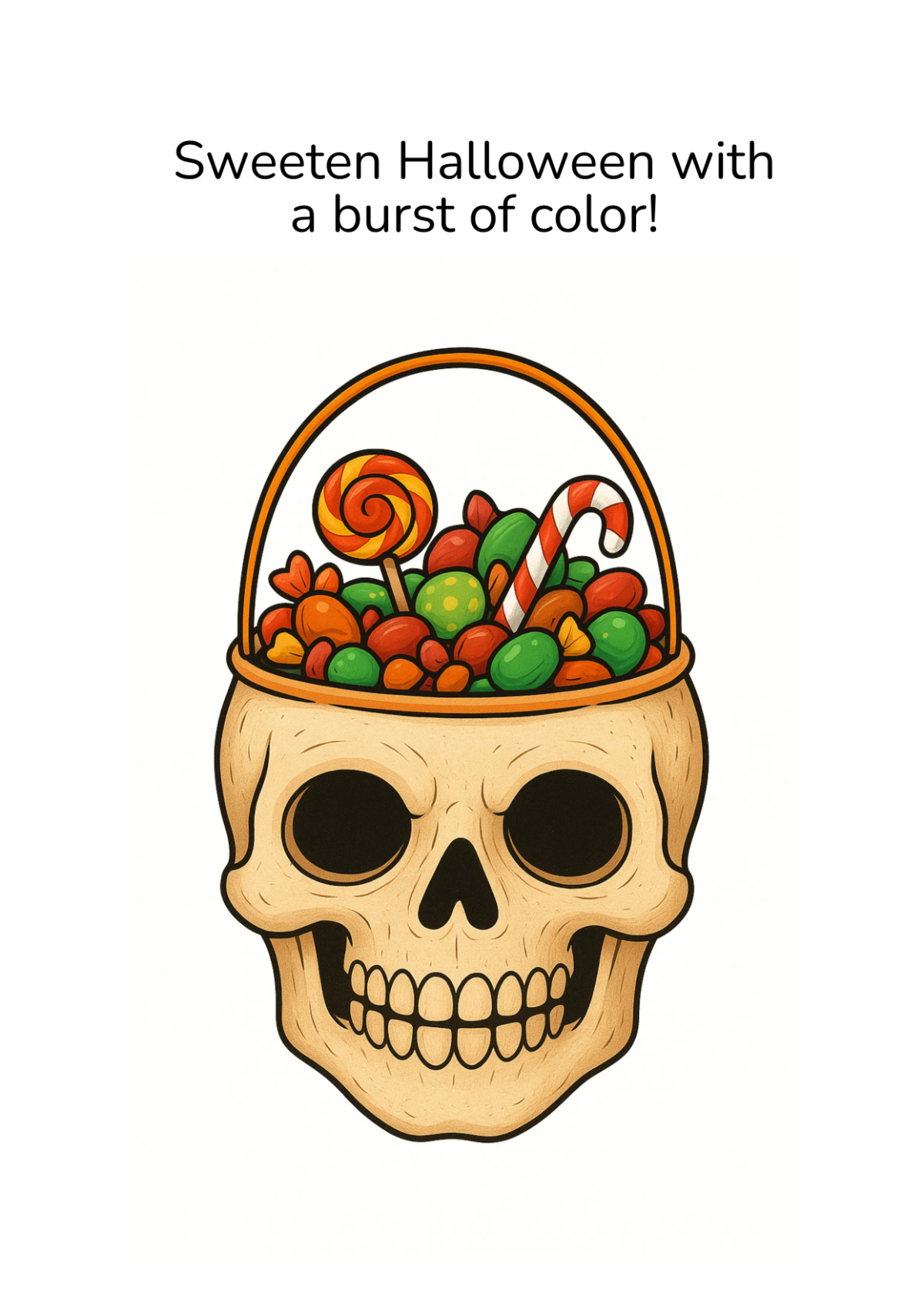 Free Colorful Halloween Candy Drawing Template to Edit Online