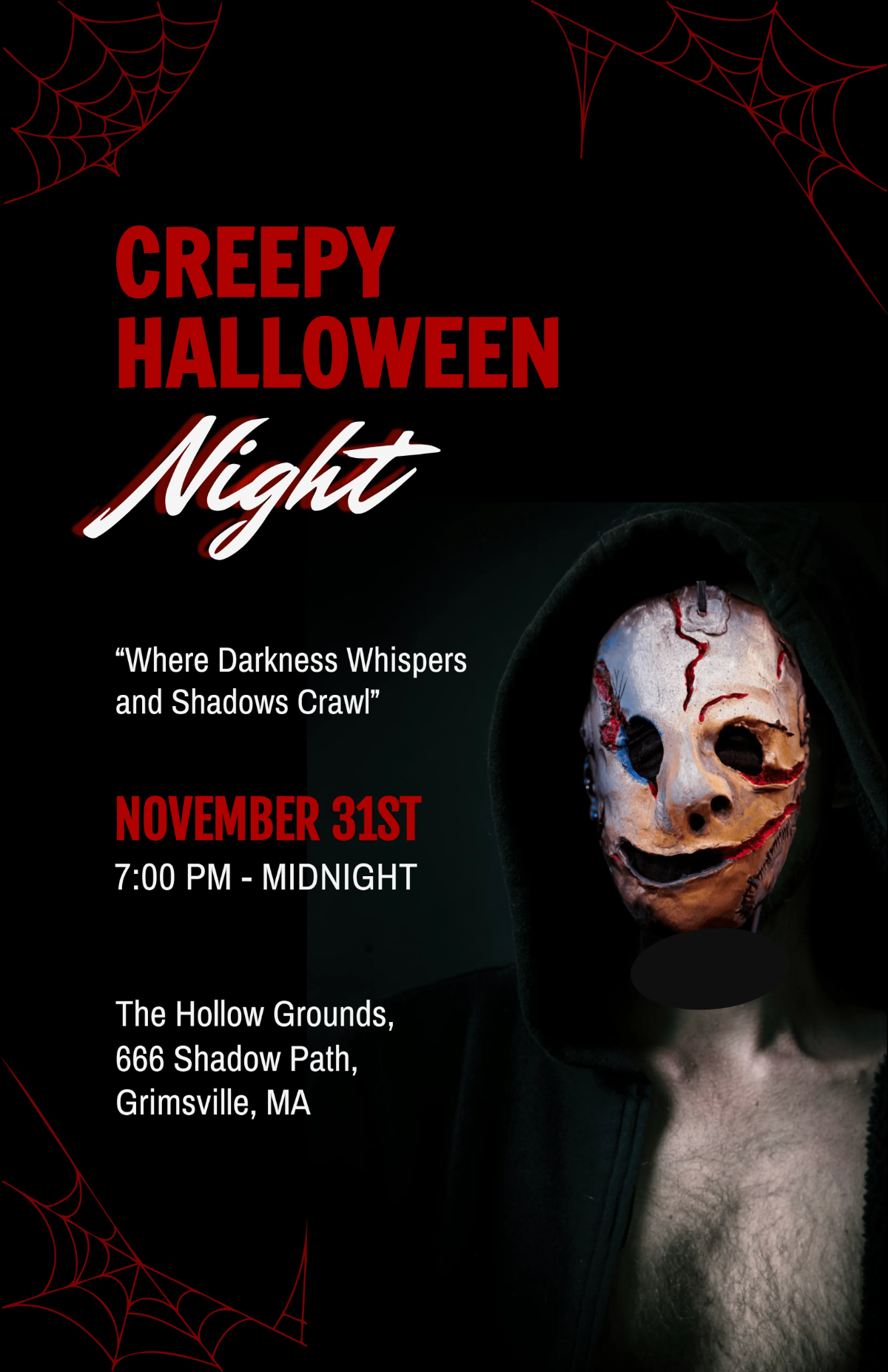 Free Creepy Halloween Poster Template to Edit Online