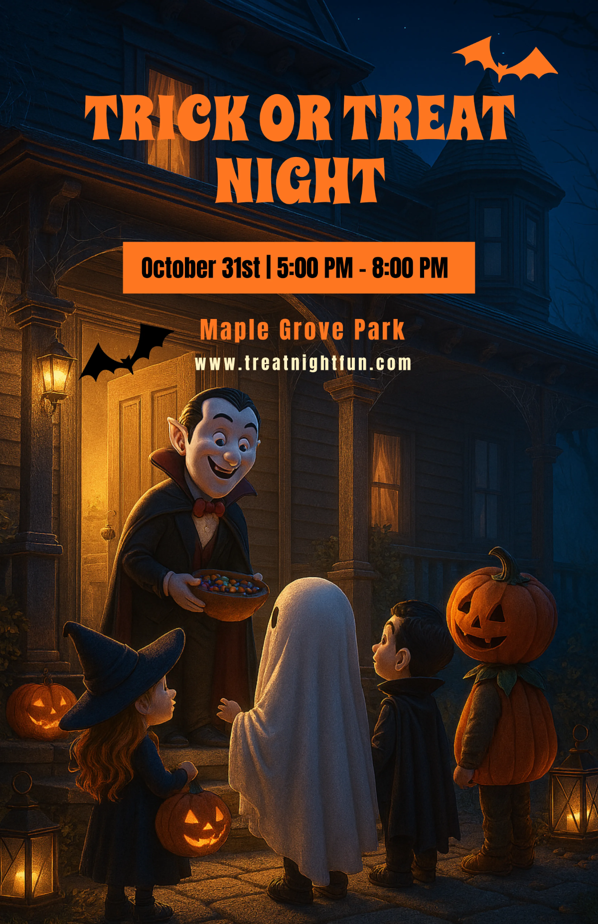 Halloween Trick or Treat Poster Template to Download