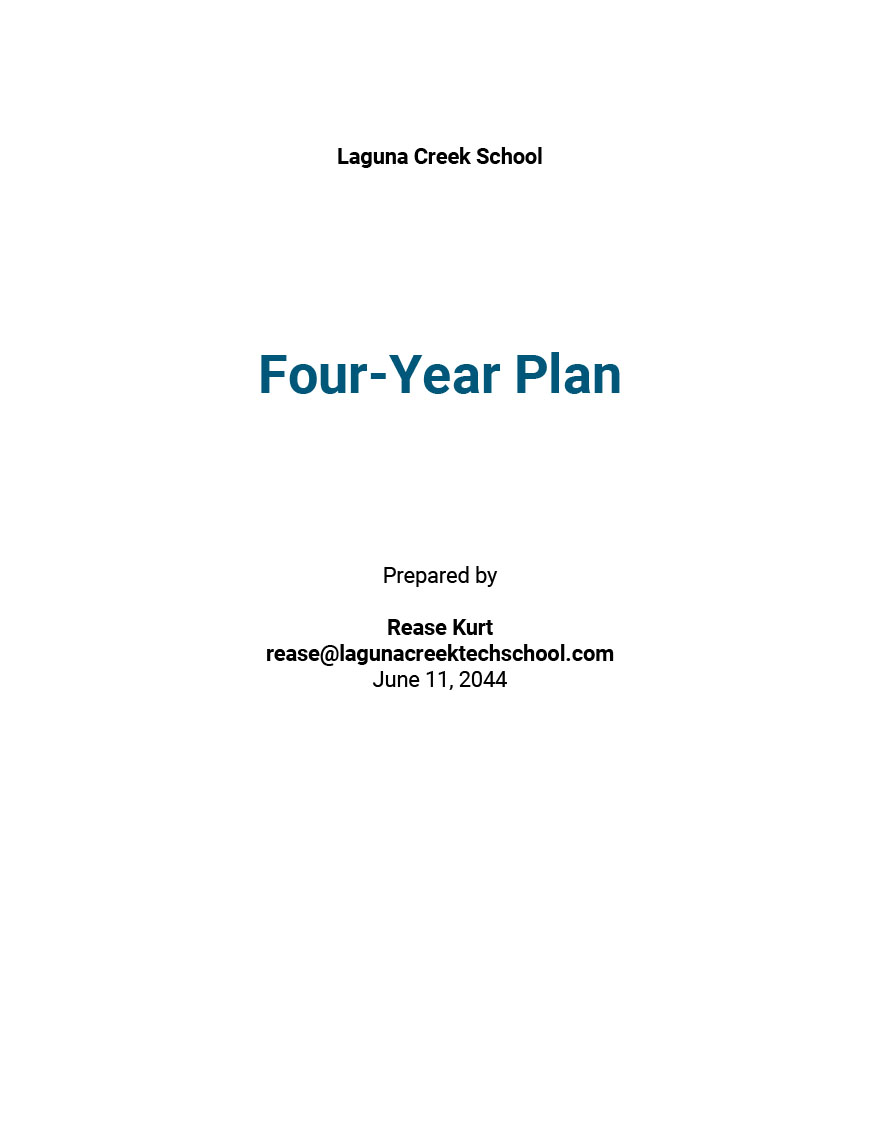 Four Year Plan Template
