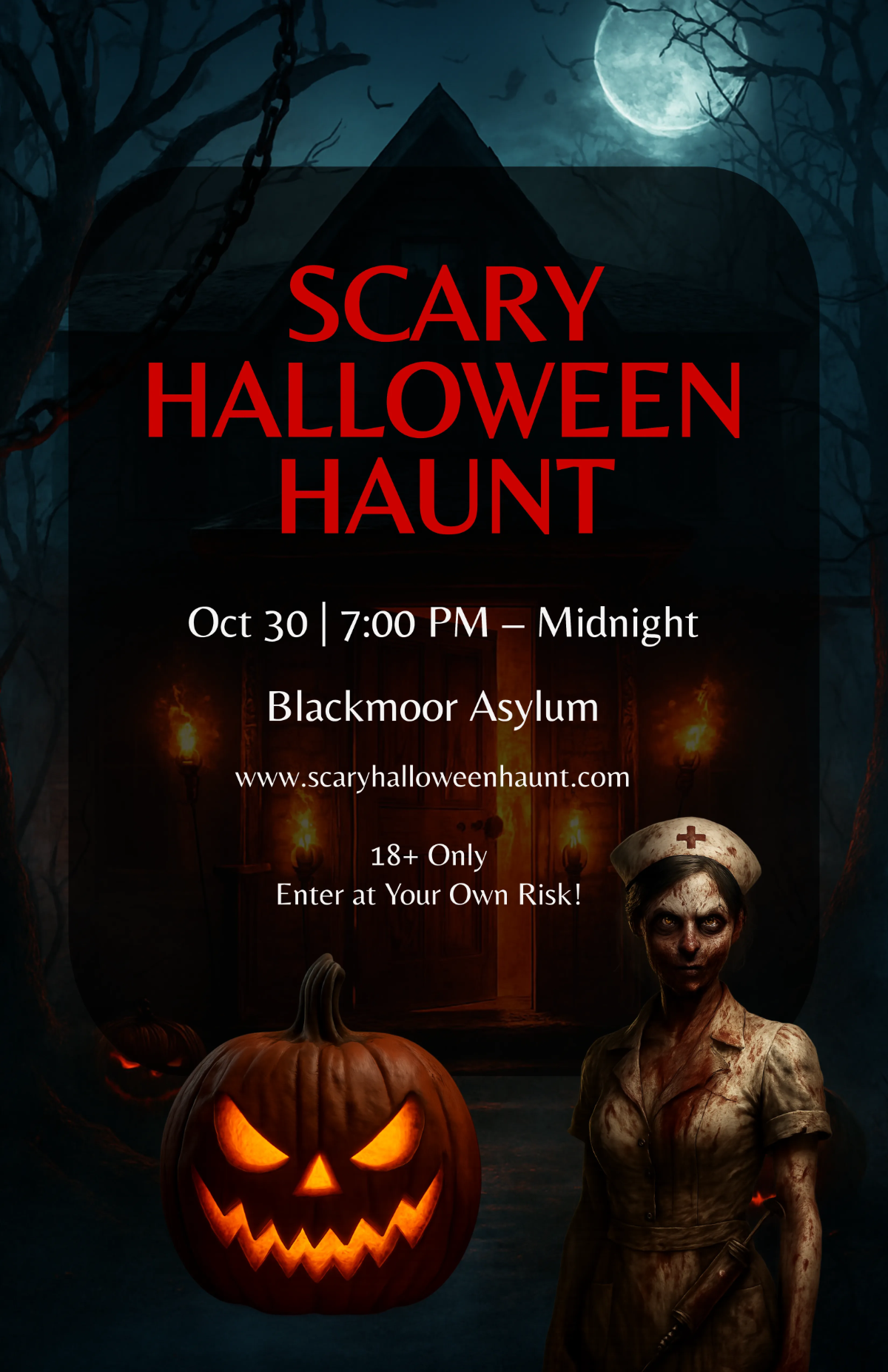 Free Scary Halloween Poster Template to Edit Online