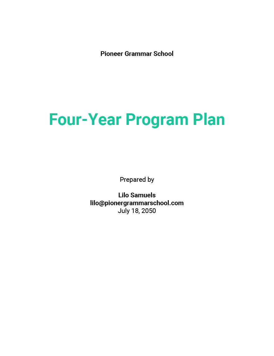 Four Year Program Plan Template Google Docs Word Template