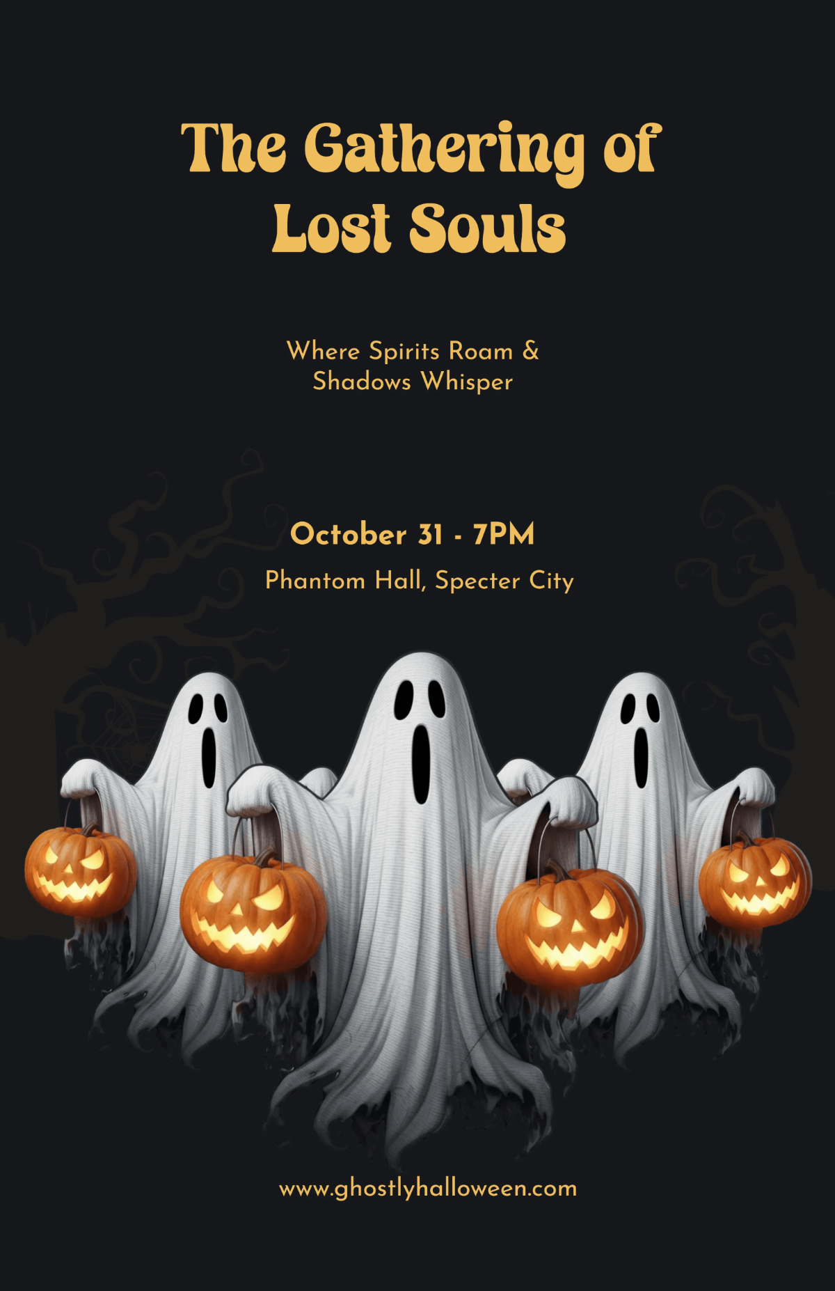Free Halloween Ghost Poster Template to Edit Online